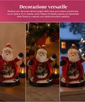 saint joy statuina babbo natale con villaggio e lanterna in resina 16x19 cm ean 8050043128010