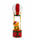 saint joy teddy skyfloat mongolfiera natalizia luminosa in metallo con orsetto luci led e funi dorate a batteria alta 37 cm con ghirlanda e agrifoglio ean 8050043127822