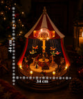 saint joy carillon natalizio animato circojoy con luci led e musica tendone circo 34 x h44 cm in plastica scena rotante alimentazione usb o a batterie ean 8050043127730