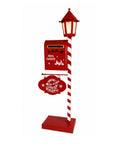 saint joy deerpost cassetta portalettere natalizia con lanterna led e sportello posteriore decorazione in metallo con cartello appeso alta 925 cm ean 8050043127815