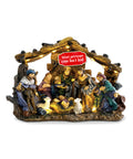 saint joy holyglow presepe nativita in poliresina con luci led e interruttore onoff capanna rustica e base stabile 23x115x17 cm ean 8050043127761