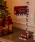 saint joy northpost portalettere natalizio da terra in metallo rosso palo a righe sportello apribile per raccogliere le letterine di natale ean 8050043127808
