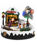 saint joy villaggio di natale luminoso gliderink pista di pattinaggio animata con musica e luci led decorazione in resina 208x207x172 cm a batterie aa ean 8050043127716