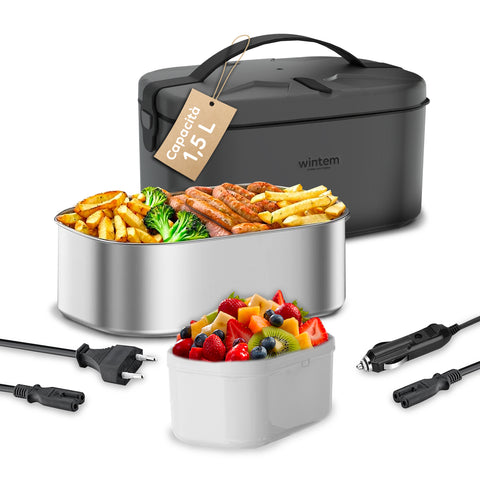 Lunchy+ 3 em 1 aquecedor elétrico de alimentos de 80w em aço para casa e automóvel