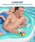 Dettaglio comfort materasso gonfiabile doppio Bestway con portabevande, ideale per giornate di relax in piscina