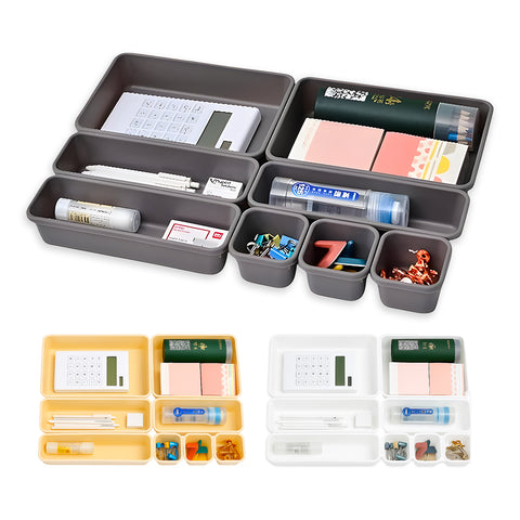 Organizador de gaveta economizador de espaço com 8 peças, multiusos, para casa, escritório, casa de banho e maquilhagem