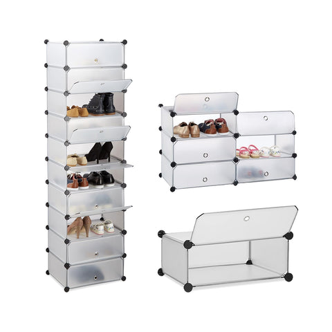 Sapateira multiusos com 10 prateleiras modulares, 40x17x10cm, para casa e escritório