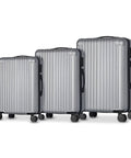 Set 3 Trolley Con Manico Telescopico E Ruote 56/66/76cm Argento