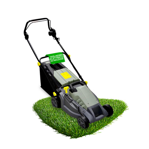 Corta-relva elétrico de 1600W com regulação da altura, motor AC e rodas XL