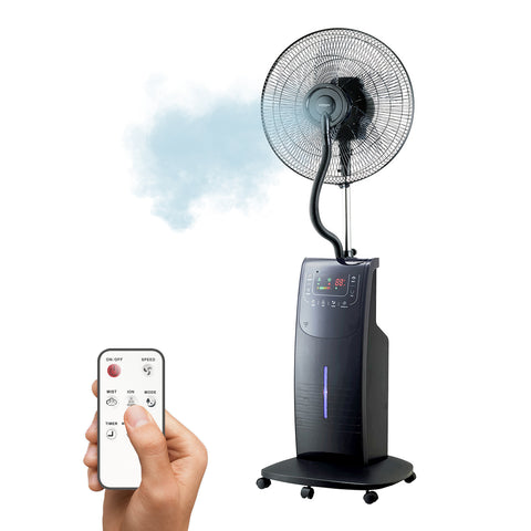 Ventoinha de pé com nebulizador 90W, depósito de 3L e oscilação