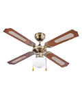 Ventilatore da soffitto Kooper 106cm con 4 pale in legno e inserti paglia di Vienna, design elegante e naturale