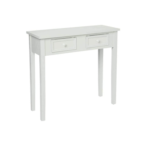 Mesa de consola 2 gavetas em madeira 80x30x76cm branca