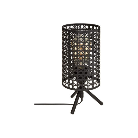 Candeeiro de mesa em metal preto 28cm