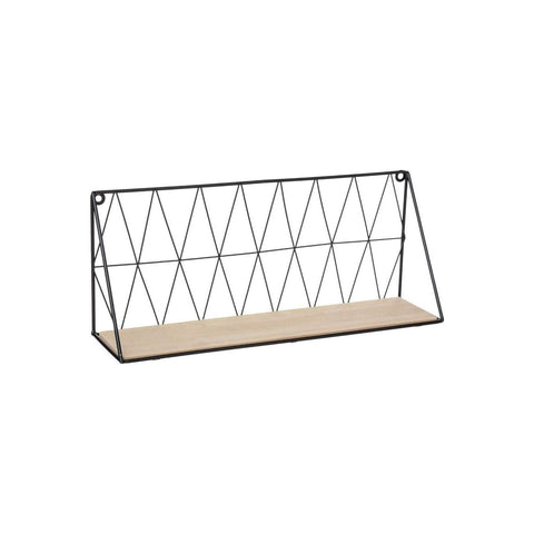 Prateleira de Parede em Madeira e Metal 48x12x20cm
