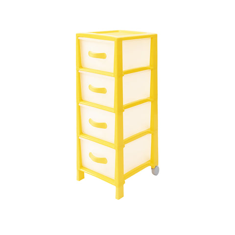 Gaveteiro Futura Slim com 4 Gavetas Amarelo