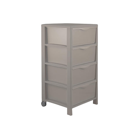 Cómoda Spring com 4 gavetas Cinzento-taupe