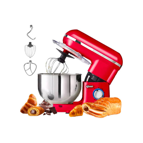 Robô de cozinha planetário com função de amassar 5.7l 1400w vermelho