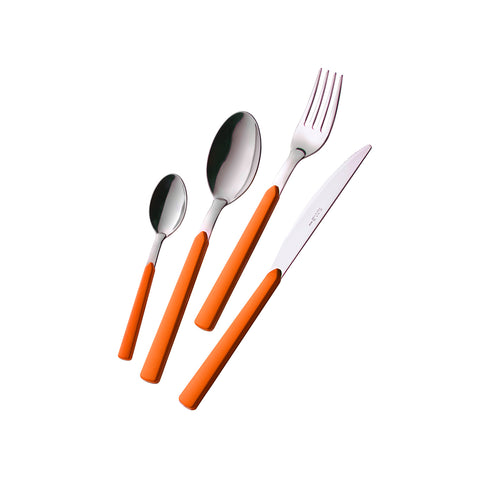 Conjunto de 24 talheres em aço Fast laranja