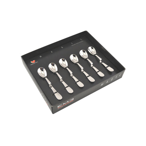 Conjunto de 6 colheres de café em aço para expresso Magic