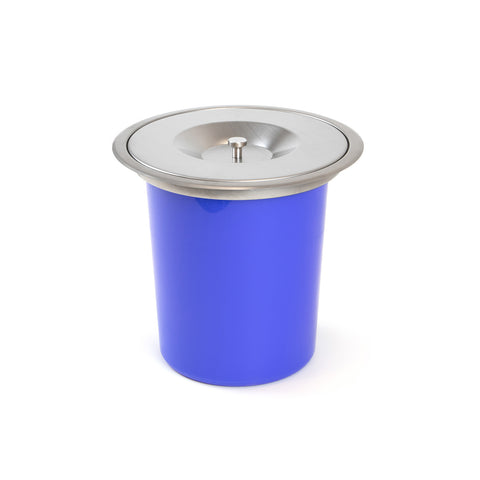 Caixote do lixo de encastrar para bancada de cozinha com tampa 6l ø2 1cm azul