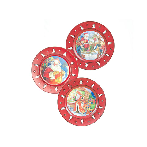 Prato de plástico com decoração natalícia, 33cm