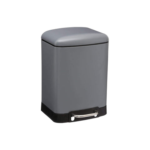 Caixote do lixo em metal com pedal cinzento 6l