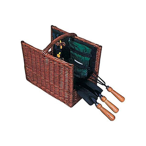 Cesto de vime com conjunto de ferramentas de jardinagem – completo e pronto a utilizar