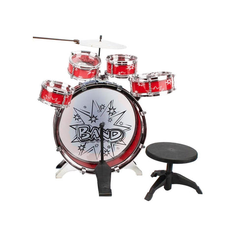 Bateria Rockstar de 10 peças com mecanismo de pedal, banco e suporte