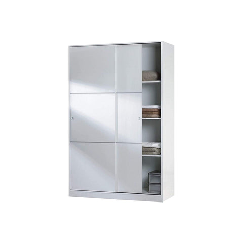 Roupeiro branco com 2 portas de correr 200x120x50cm