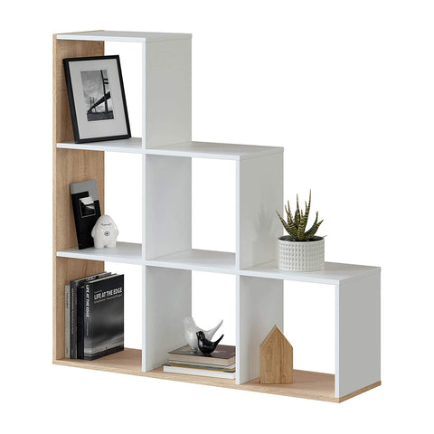 Estante com 6 compartimentos branco 110x108x28cm