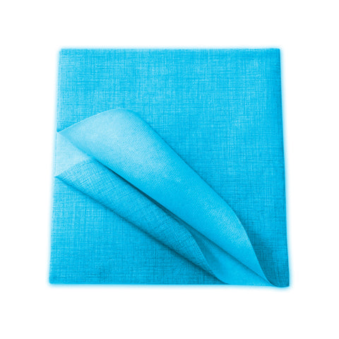 Conjunto de 100 toalhas de mesa TNT descartáveis azul-celeste 100x100cm