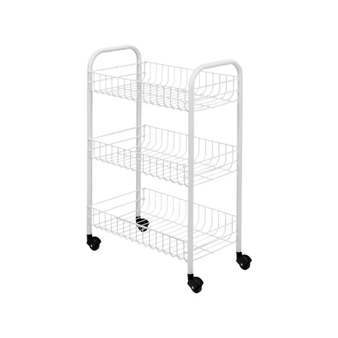 Carrinho de cozinha branco com 3 prateleiras 40x26x62cm