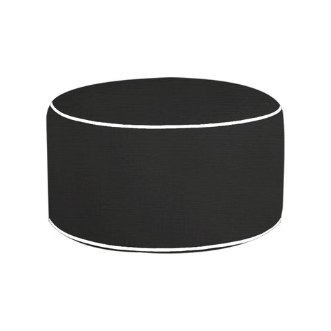 Pouf otomano impermeável removível preto 53cm