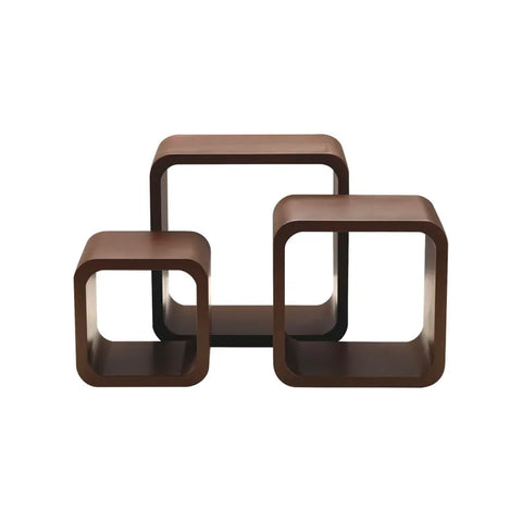 Conjunto de 3 prateleiras de parede quadradas 27x22x17cm