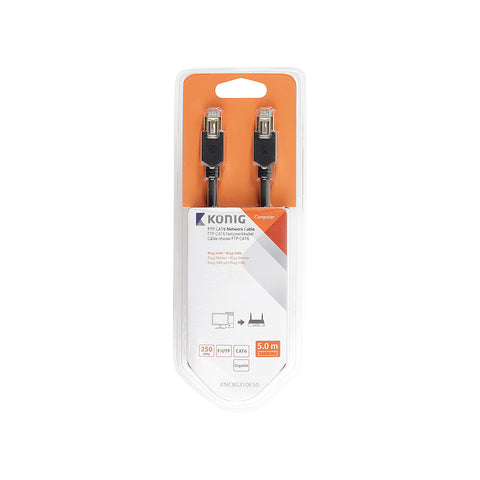 Cabo de rede Cat6 RJ45 preto 5m