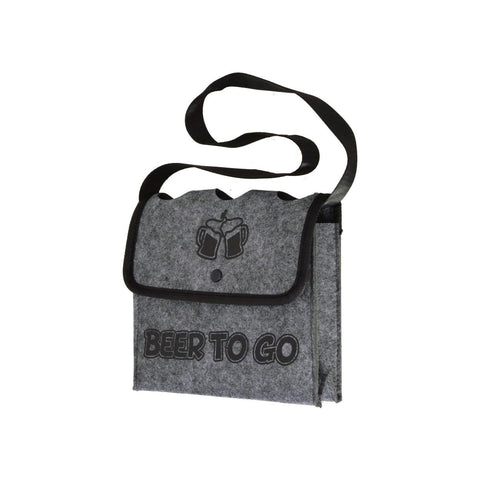 Saco de ombro para transportar cerveja, em feltro, 21x28cm, cinzento