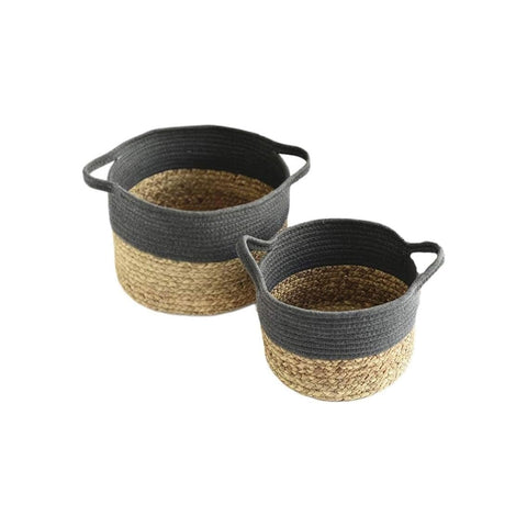 Conjunto de 2 cestos de arrumação em erva-marinha 18/20cm