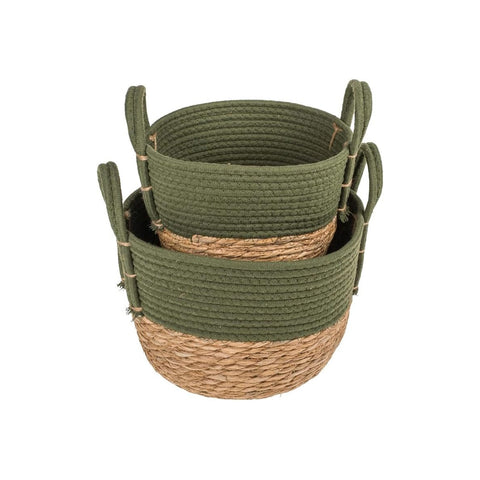 Conjunto de 2 cestos de arrumação em erva-marinha 18/20cm