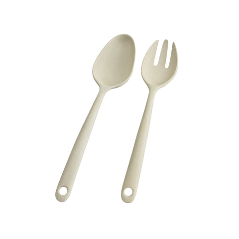 Conjunto de 2 utensílios para salada em bambu