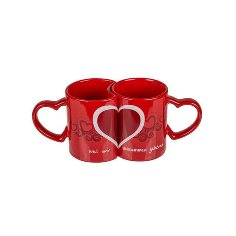 Conjunto de 2 canecas encaixáveis em forma de coração 8,3cm