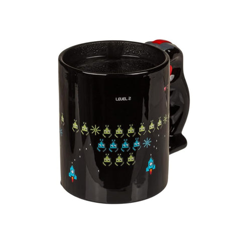 Caneca Heat Change Gaming com pega em forma de joystick, 11x9cm
