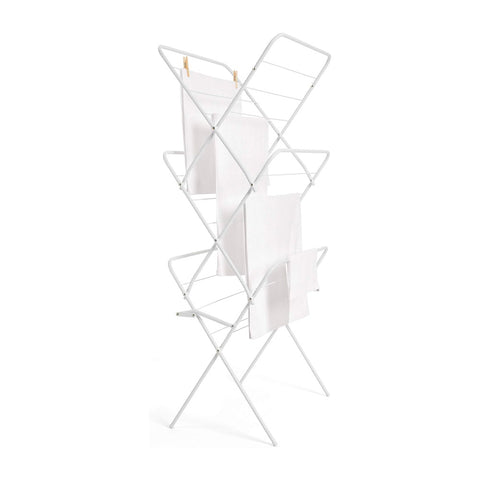 Estendal vertical dobrável de 3 níveis em aço 61x138x44,5cm