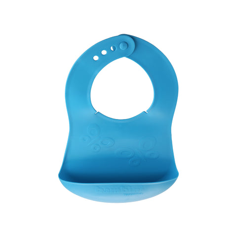 Babete infantil com bolso azul