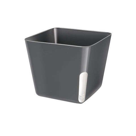 Vaso quadrado de metal preto para plantas 13x11cm