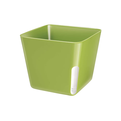 Vaso quadrado de metal verde para plantas 13x11cm