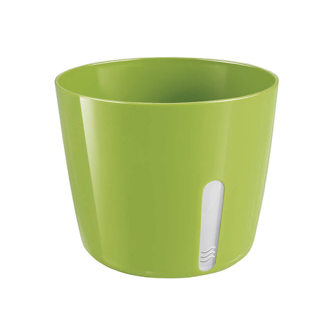 Vaso redondo de metal verde para plantas 13,5x11cm