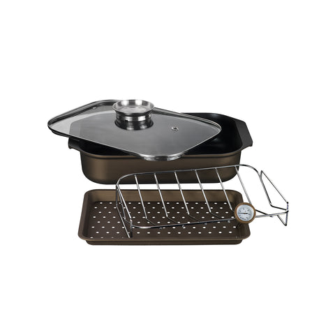 Assadeira de forno 34x25 cm antiaderente Diamantea em alumínio forjado