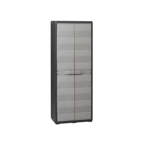 Armário Elegance porta-vassouras preto/cinza-taupe