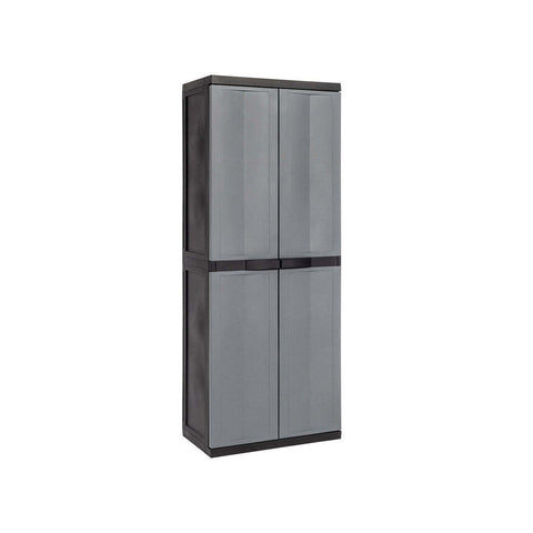 Armário para vassouras com 2 portas e 3 prateleiras reguláveis 65x37x165cm