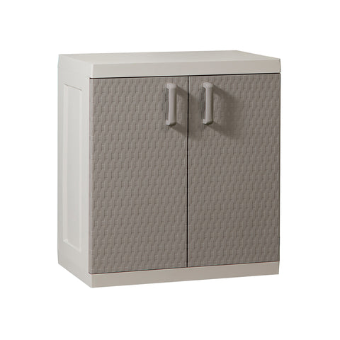 Móvel Rattan Mega baixo cinzento-claro/toupeira